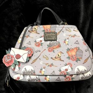 Loungefly Harry Potter Relics Tattoo Print Crossbody Bag
